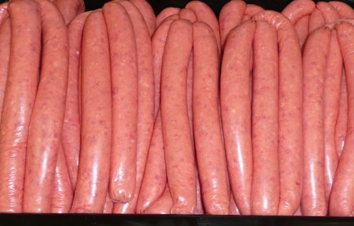 Thin beef sausages